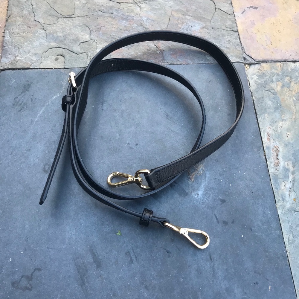 Michael Kors Saffiano leather black bag strap